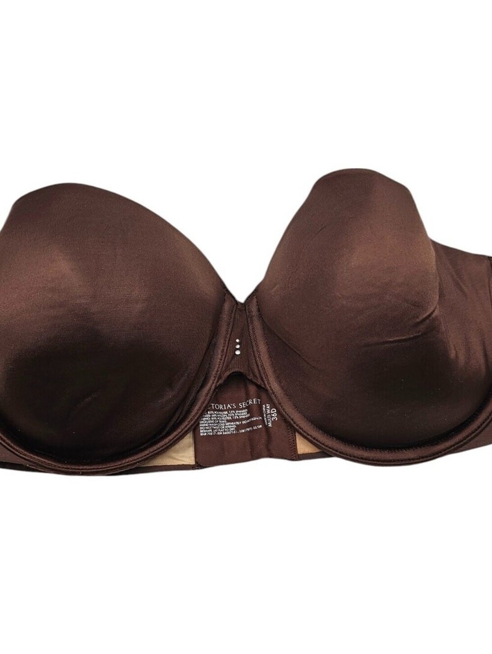 Victorias Secret Womens Sz 36D Multi Way Strapless Bra Brown Lightly Lined